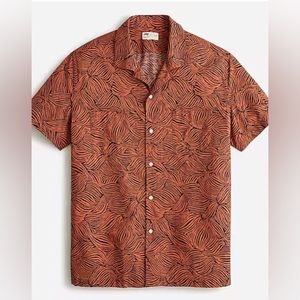 J.Crew Short Sleeve Camp Collar Shirt in Print Sz L